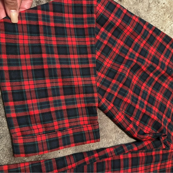 H&M plaid slacks and red thermal - Picture 6 of 6